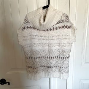 Free People Fair Isle Snow Bunny cowl oversized sweater Alpaca Wool Blend